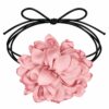 Haarband met Gekrulde Bloem - Veter Striklint - Lichtroze