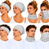 haarband-multifunctioneel-ankerprint-wit-op-model-van-Haarsoires Haarband Multifunctioneel 45x25cm - Ankerprint - Wit