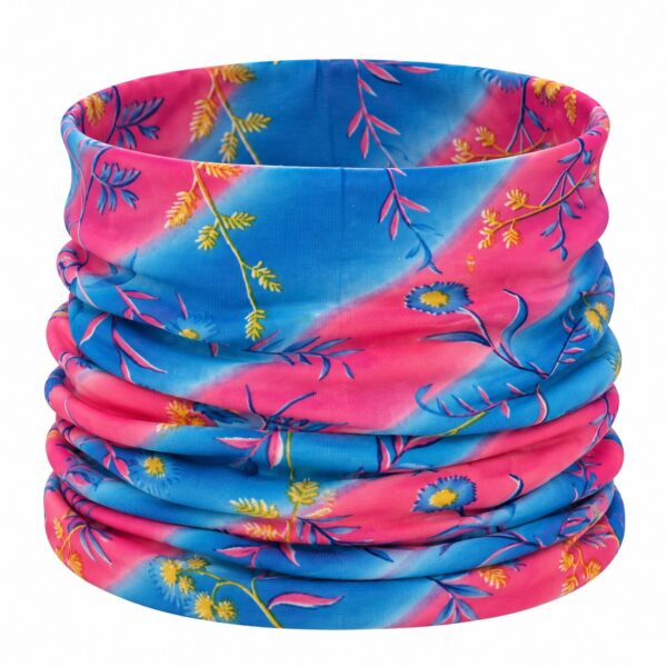 Haarband Multifunctioneel 45x25cm - Bloemenprint - Roze Blauw