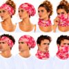 Haarband Multifunctioneel 45x25cm - Bloemenprint - Roze