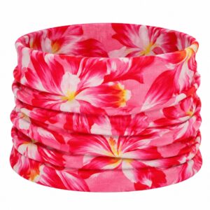 Haarband Multifunctioneel 45x25cm - Bloemenprint - Roze