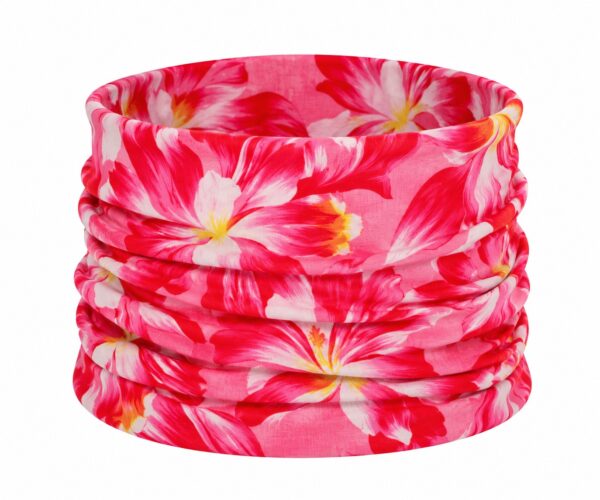 Haarband Multifunctioneel 45x25cm - Bloemenprint - Roze