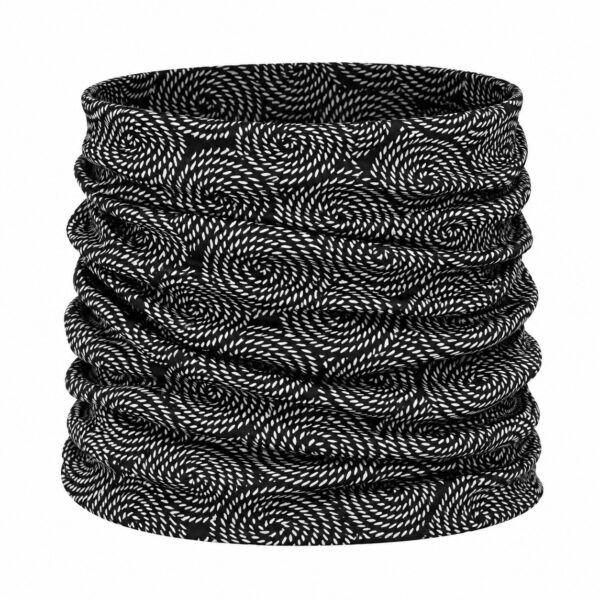 haarband-multifunctioneel-cirkelprint-zwart-van-Haarsoires Haarband Multifunctioneel 45x25cm - Cirkelprint - Zwart