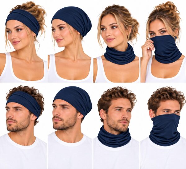 Haarband Multifunctioneel 45x25cm - Effen - Donkerblauw