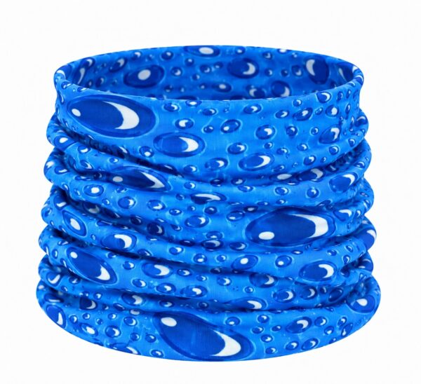 haarband-multifunctioneel-druppelprint-blauw-van-Haarsoires Haarband Multifunctioneel 45x25cm - Druppelprint - Blauw