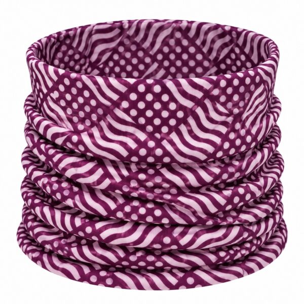 haarband-multifunctioneel-geometrische-print-paars-van-Haarsoires Haarband Multifunctioneel 45x25cm - Geometrische Print - Paars