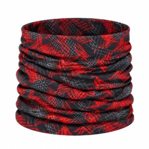 Haarband Multifunctioneel 45x25cm - Grafische Print - Rood Grijs