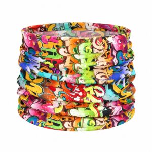 haarband-multifunctioneel-graffiti-print-van-Haarsoires Haarband Multifunctioneel 45x25cm - Graffiti Print - Multicolor