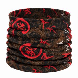 Haarband Multifunctioneel 45x25cm - Oosterse Print - Zwart Bruin Rood