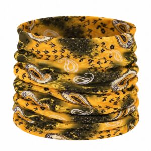 Haarband Multifunctioneel 45x25cm - Paisleyprint - Geel