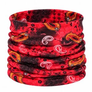 Haarband Multifunctioneel 45x25cm - Paisleyprint - Rood