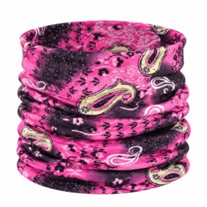 Haarband Multifunctioneel 45x25cm - Paisleyprint - Roze