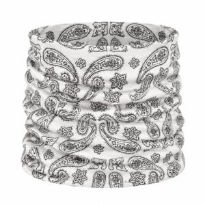 Haarband Multifunctioneel 45x25cm - Paisleyprint - Wit