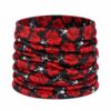 haarband-multifunctioneel-roos-schedl-print-rood-van-Haarsoires Haarband Multifunctioneel 45x25cm - Roos Schedel Print - Rood Zwart Wit