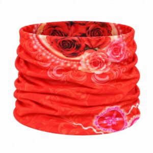Haarband Multifunctioneel 45x25cm - Rozenprint - Rood