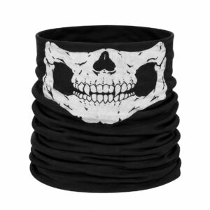 haarband-multifunctioneel-schedel-print-zwart-van-Haarsoires Haarband Multifunctioneel 45x25cm - Schedel Print - Wit Zwart