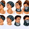 Haarband Multifunctioneel 45x25cm - Schedelprint - Grijs