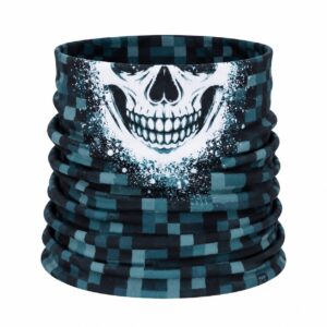 Haarband Multifunctioneel 45x25cm - Schedelprint - Grijs
