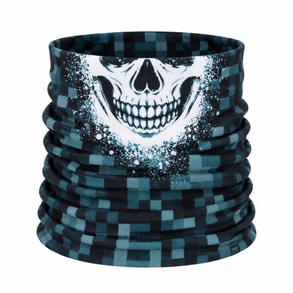Haarband Multifunctioneel 45x25cm - Schedelprint - Grijs