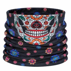 Haarband Multifunctioneel 45x25cm - Dag van de doden - Zwart Multicolor