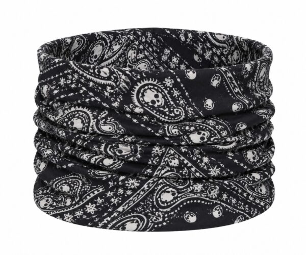 haarband-multifunctioneel-schedelprint-zwart-van-Haarsoires Haarband Multifunctioneel 45x25cm - Schedelprint - Zwart