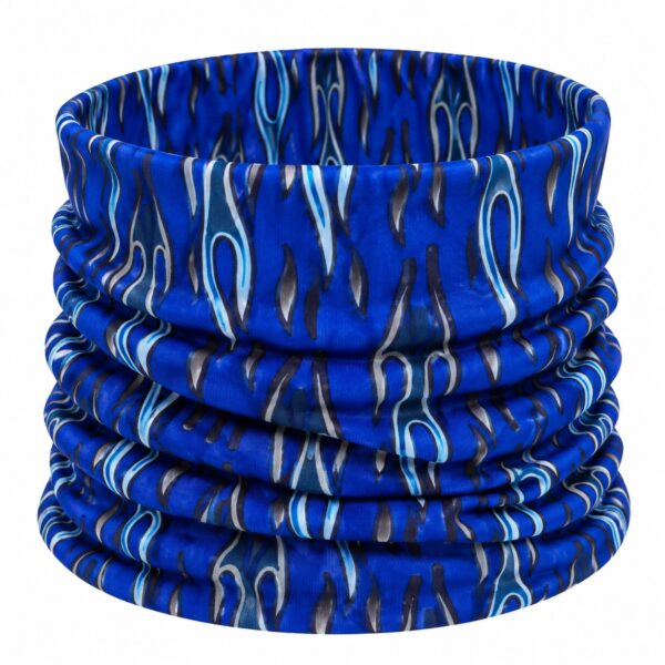 haarband-multifunctioneel-vlammenprint-blauw-van-Haarsoires Haarband Multifunctioneel 45x25cm - Vlammenprint - Blauw