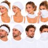 haarband-multifunctioneel-wit-op-model-van-Haarsoires Haarband Multifunctioneel 45x25cm - Effen - Wit