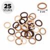 Haarelastiekjes Mini 2cm - Ribbel - Bruin Beige - 25 Stuks