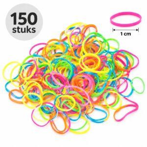 haarelastiekjes-mini-1cm-neon-150stuks-van-Haarsoires Haarelastiekjes Mini 1cm - Neon Kleuren - 150 Stuks