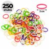 Haarelastiekjes Mini 2cm - Wit Groen Oranje Roze Paars - 250 Stuks