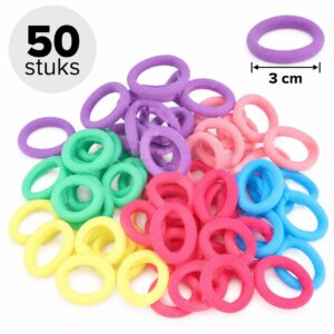 haarelastiekjes-mini-2cm-multicolor-50stuks-van-Haarsoires Haarelastiekjes Mini 3cm - Endless - Multicolor - 50 Stuks