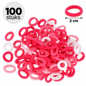 haarelastiekjes-mini-2cm-roze-100stuks-van-Haarsoires Haarelastiekjes Mini 2cm - Endless - Nylon - Roze - 100 Stuks