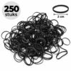 haarelastiekjes-mini-2cm-zwart-150stuks-van-Haarsoires Haarelastiekjes Mini 2cm - Zwart - 250 Stuks