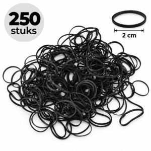 haarelastiekjes-mini-2cm-zwart-150stuks-van-Haarsoires Haarelastiekjes Mini 2cm - Zwart - 250 Stuks