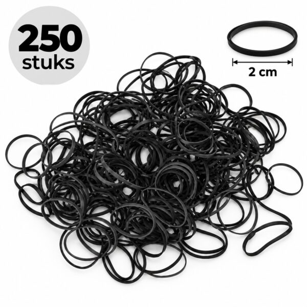 haarelastiekjes-mini-2cm-zwart-150stuks-van-Haarsoires Haarelastiekjes Mini 2cm - Zwart - 250 Stuks