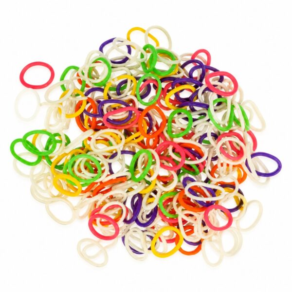 Haarelastiekjes Mini 2cm - Wit Groen Oranje Roze Paars - 250 Stuks