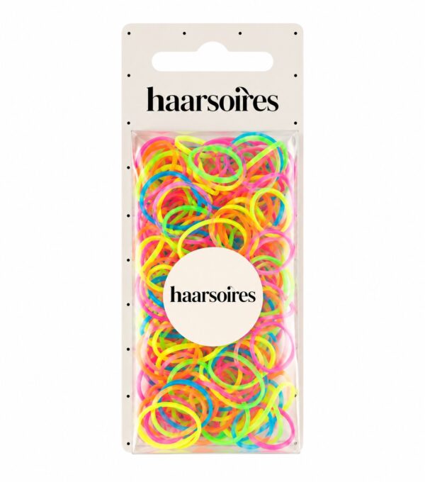 haarelastiekjes-mini-neon-kleuren-150stuks-van-Haarsoires Haarelastiekjes Mini 1cm - Neon Kleuren - 150 Stuks