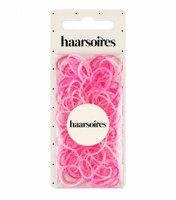 haarelastiekjes-mini-roze-150stuks-van-Haarsoires Haarelastiekjes Mini - 1cm - Roze - 150 Stuks
