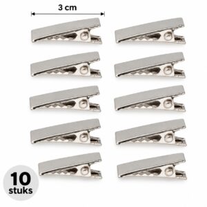 haarklemmen-DIY-2cm-10-stuks-van-Haarsoires DIY Haarklemmetjes Recht 2cm – Metaal – Zilver – 10 Stuks