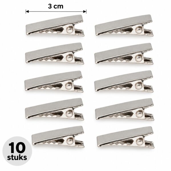 DIY Haarklemmetjes Recht 2cm – Metaal – Zilver – 10 Stuks