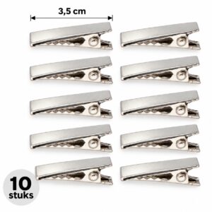 haarklemmen-DIY-3,5cm-10-stuks-van-Haarsoires DIY Haarklemmetjes Recht 3,5cm – Metaal – Zilver – 10 Stuks
