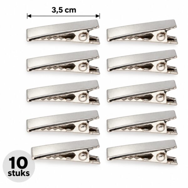 haarklemmen-DIY-3,5cm-10-stuks-van-Haarsoires DIY Haarklemmetjes Recht 3,5cm – Metaal – Zilver – 10 Stuks