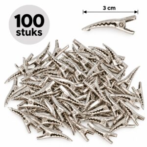 haarklemmen-gebogen-DIY-3cm-100-stuks-van-Haarsoires DIY Haarklemmetjes Gebogen 3cm – Metaal – Zilver – 100 Stuks