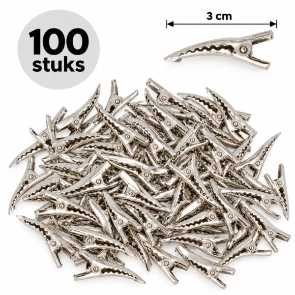 haarklemmen-gebogen-DIY-3cm-100-stuks-van-Haarsoires DIY Haarklemmetjes Gebogen 3cm – Metaal – Zilver – 100 Stuks