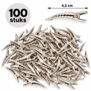DIY Haarklemmetjes Gebogen 4,5cm – Metaal – Zilver – 100 Stuks