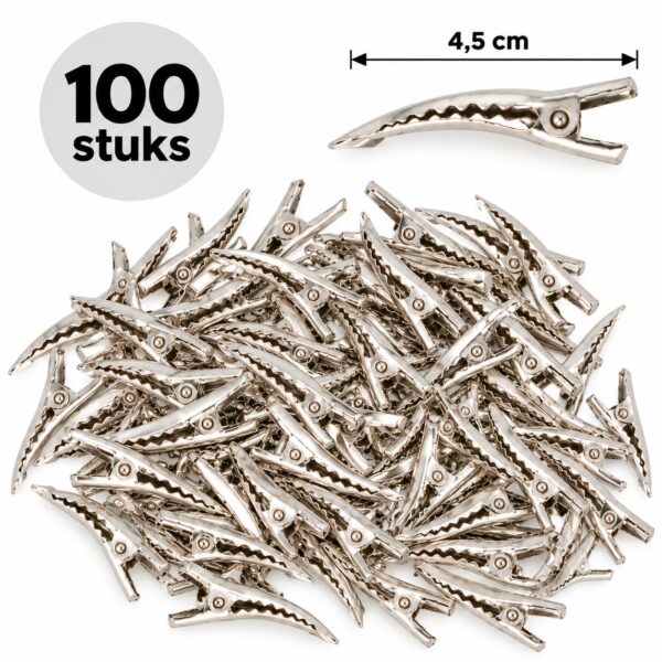 haarklemmen-gebogen-DIY-4,5cm-100-stuks-van-Haarsoires DIY Haarklemmetjes Gebogen 4,5cm – Metaal – Zilver – 100 Stuks