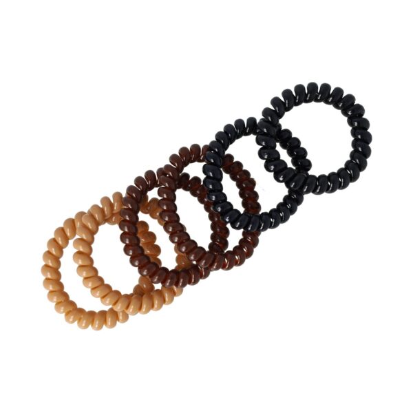 invisibobble bruin zwart 6 stuks_2 Invisibobble Haarelastieken - Telefoondraad - Zwart Bruin Beige - 6 Stuks