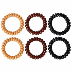 Invisibobble Haarelastieken - Telefoondraad - Zwart Bruin Beige - 6 Stuks