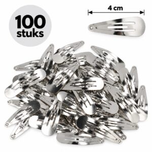 DIY Klikklak Haarspeldjes 4cm – Metaal – Zilver – 100 Stuks