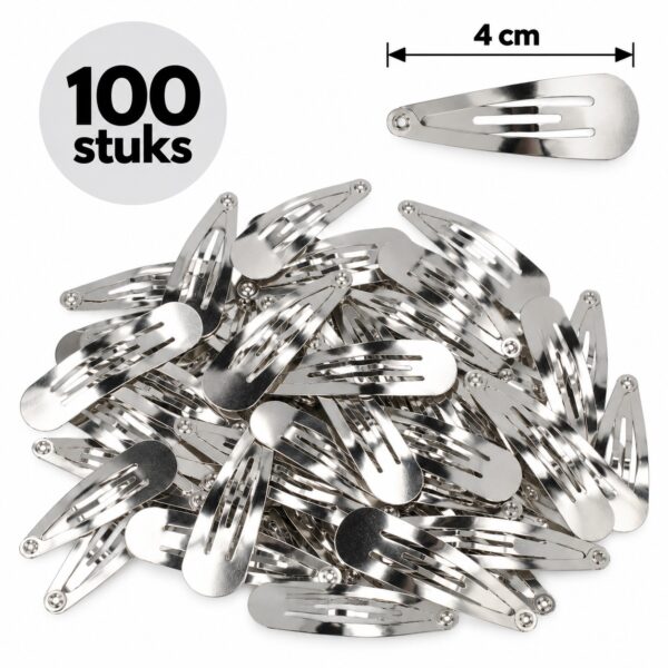 klikklak-haarspeldjes-4cm-zilver-100-stuks-van-Haarsoires DIY Klikklak Haarspeldjes 4cm – Metaal – Zilver – 100 Stuks